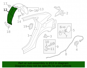Mudguard rear left front part Hyundai Elantra UD 11-16