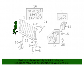 Radiator deflector right Audi A4 B8 08-12 2.0T
