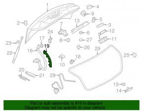 Left trunk lid hinge trim for Audi A4 B8 08-16 sedan