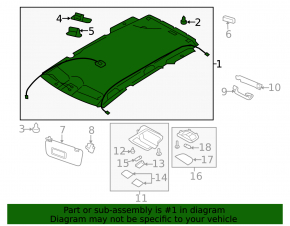 Subaru Forester 14-16 SJ headliner without sunroof, grey