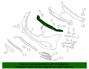Front Bumper Bracket Central Lower Mercedes W213 E 17-20 AMG pkg