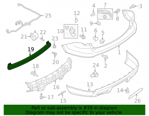 Rear Bumper Reinforcement Ford Explorer 11-19