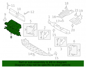Louvers radiator deflector frame Ford Escape MK3 13-16 prerest 2.0T