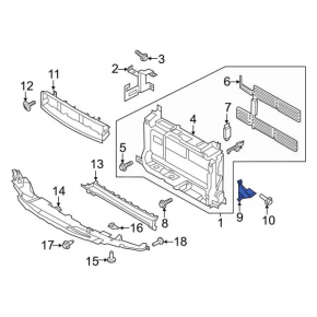 Diffuser bracket right Ford Ecosport 18-22