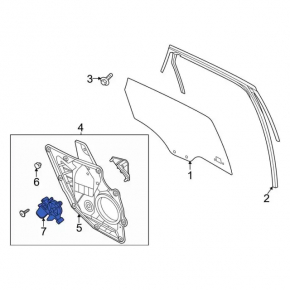 Lincoln Corsair 20-26 rear right window motor