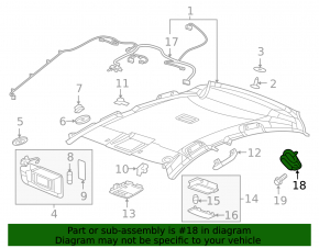 Hook ceiling rear left Chevrolet Cruze 16- beige