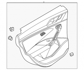 Front right door panel for VW Jetta 19-21, black leather