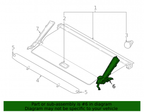 Trunk curtain guide right Volvo XC60 18-23 gray