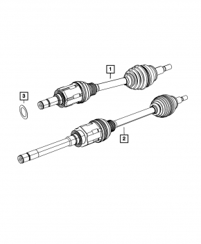Drive half shaft front right Dodge Durango 11-24 for transfer case with lowering