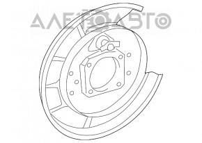 Rear left brake disc cover Toyota Prius V 12-17