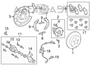 Rear left brake disc cover Toyota Prius V 12-17