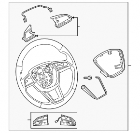 Audi A6 C8 19-25 steering wheel, black leather with gray stitching and heating, Sport, with buttons and paddles
