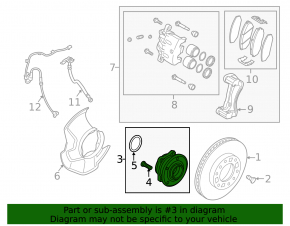 Front left hub Kia Sorento 10-15