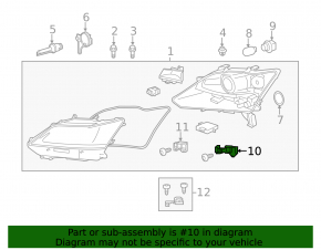 Right headlight mount for Lexus GS350 GS450h 13-15 pre-restyling