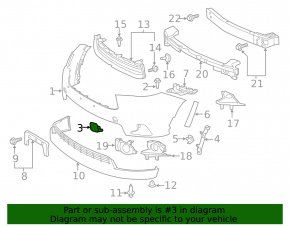 Front bumper tow hook plug right Toyota Highlander 14-16