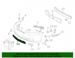Lower grille front bumper Lexus ES350 10-12