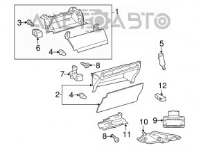 Glove box, glove compartment lower Toyota Prius 30 10-15 gray scratches