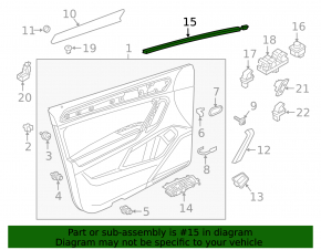 Inner glass seal for the front right door of a VW Tiguan 18-24