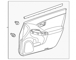 Toyota Prius 30 10-11 front right door trim panel, dark gray fabric