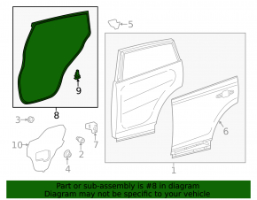 Rear right door seal for Toyota Rav4 13-18