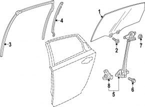 Window lifter with motor rear left Honda Accord 23-