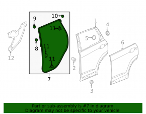 Door seal rear right Honda CRV 17-22