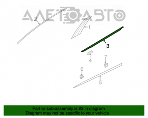 Door-glass molding, central front left, Hyundai Azera 12-17
