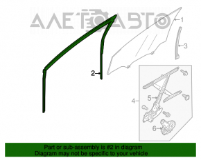 Front left window seal for Suzuki Kizashi 10-15