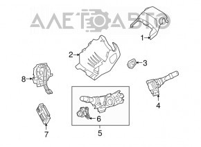 Left steering column switch for Lexus RX350 RX450h 10-15