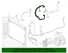 Lexus IS250 14-18 air conditioning compressor-heater hose