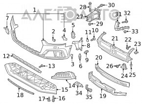 Front bumper protection Audi A5 F5 17-19