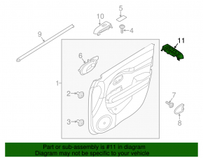 Front left window lift control Kia Soul 14-16