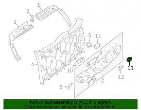 Mercedes GLC 16-22 interior tailgate release button