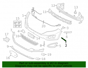 Front bumper mount left wing-bumper Ford Edge 15-18 prerest SIGNEDA
