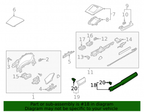Right front panel trim for Mazda 6 18-21, beige leather