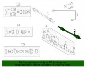 Front left half-shaft drive Mazda3 MPS 09-13