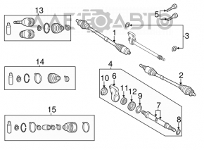 Front left half-shaft drive Mazda3 MPS 09-13