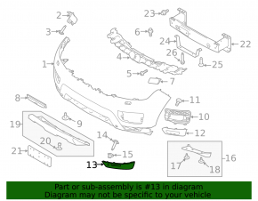 Front bumper cover left Land Rover Range Rover Sport 13-17 pre-restyling, in color