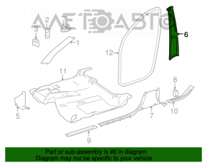 Mercedes W164 ML center pillar trim, upper belt, right, beige