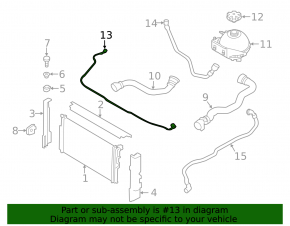 Cooling system return pipe tank-radiator BMW 3 F30 12-18 2.0d, 3.0 hybrid