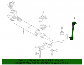 Front left stabilizer link for BMW 7 G70 23-26 AWD, for active stabilizer