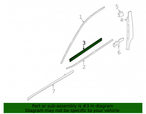 Door glass seal inner front right BMW X1 F48 16-22