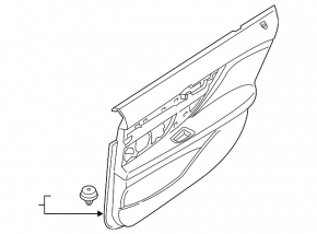 Door trim card rear right BMW 7 G12 16-22 without curtain, leather, beige