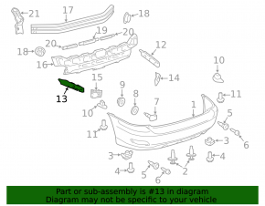 Rear bumper mount, outer left, Lexus RX300 RX330 RX350 RX400h 04-09