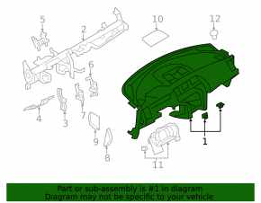 Torpedo front panel without AIRBAG Nissan Murano z51 09-14 beige
