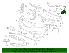 Front bumper reinforcement fang right Acura ILX 13-15 prerest