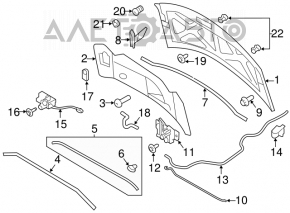 Hood hinge right Ford Flex 09-19