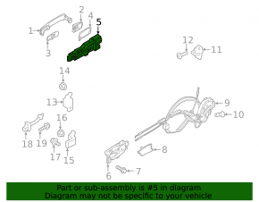 Nissan Kicks 18-24 rear left door handle mechanism