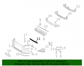 Hyundai Sonata 18-19 Front Bumper Lower Grille