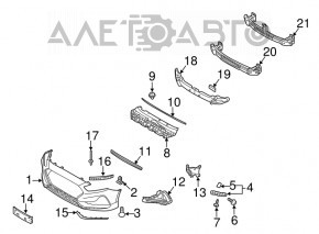 Lower grille of the front bumper Hyundai Sonata 18-19